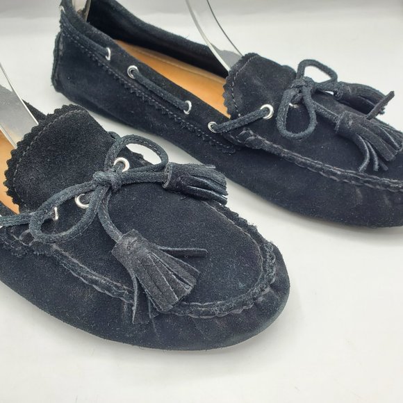 COACH NADIA SUEDE TASSEL DRIVING MOCCASINS LOAFERS - Picture 3 of 8